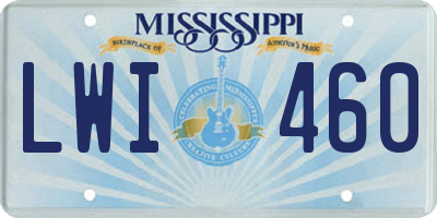 MS license plate LWI460