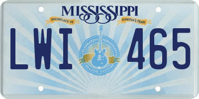 MS license plate LWI465