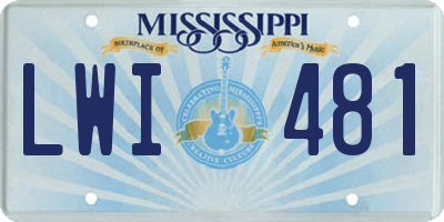MS license plate LWI481