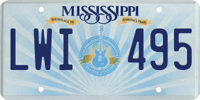 MS license plate LWI495