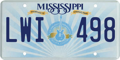 MS license plate LWI498