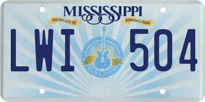 MS license plate LWI504