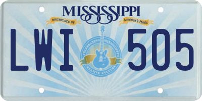 MS license plate LWI505
