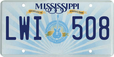 MS license plate LWI508