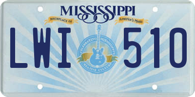 MS license plate LWI510