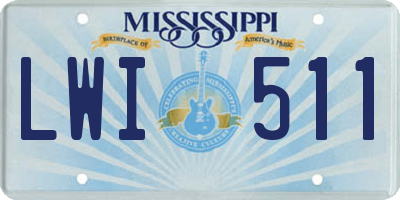 MS license plate LWI511