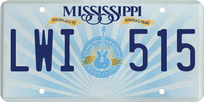 MS license plate LWI515