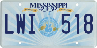 MS license plate LWI518