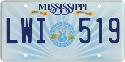 MS license plate LWI519