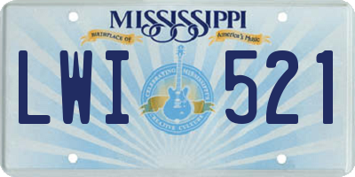 MS license plate LWI521