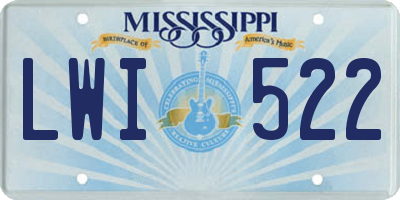 MS license plate LWI522