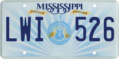MS license plate LWI526