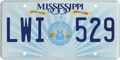 MS license plate LWI529