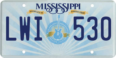 MS license plate LWI530