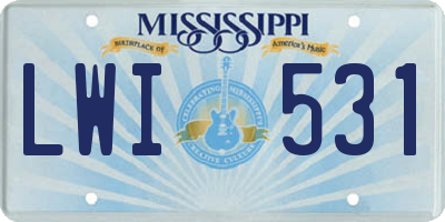 MS license plate LWI531