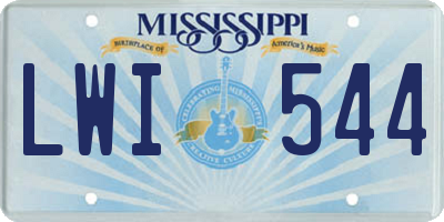MS license plate LWI544