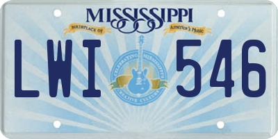MS license plate LWI546