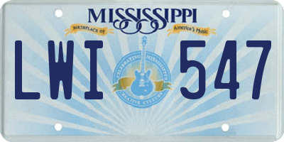 MS license plate LWI547