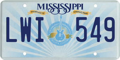MS license plate LWI549