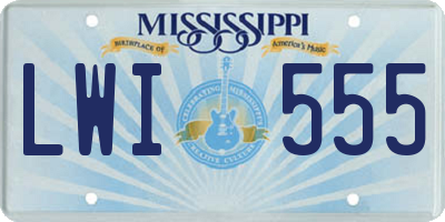 MS license plate LWI555