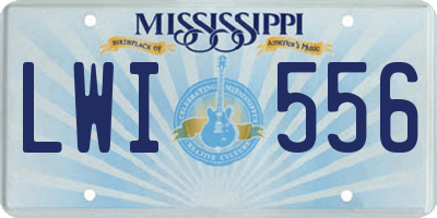 MS license plate LWI556