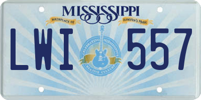 MS license plate LWI557