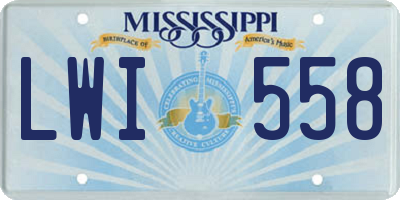 MS license plate LWI558
