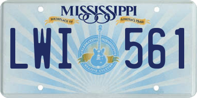 MS license plate LWI561