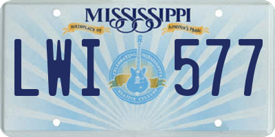 MS license plate LWI577