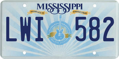 MS license plate LWI582