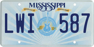 MS license plate LWI587
