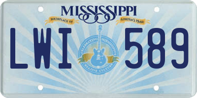 MS license plate LWI589