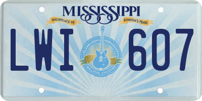 MS license plate LWI607