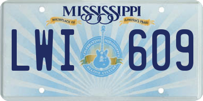 MS license plate LWI609