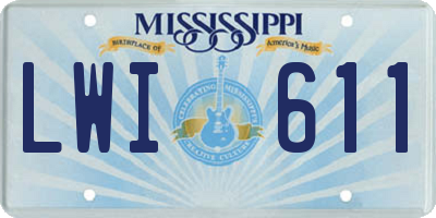 MS license plate LWI611