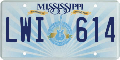 MS license plate LWI614