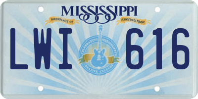 MS license plate LWI616