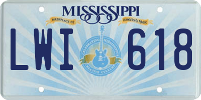MS license plate LWI618