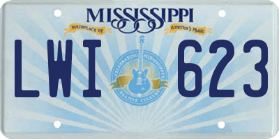 MS license plate LWI623