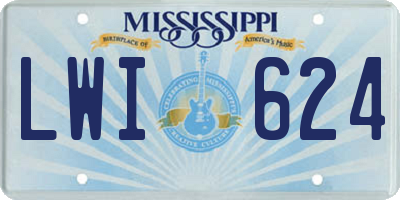 MS license plate LWI624