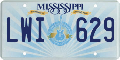 MS license plate LWI629