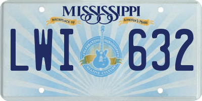 MS license plate LWI632