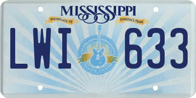 MS license plate LWI633