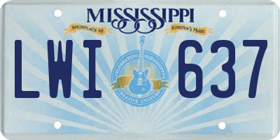 MS license plate LWI637