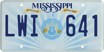 MS license plate LWI641