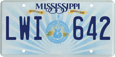 MS license plate LWI642