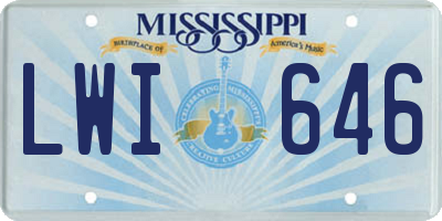 MS license plate LWI646