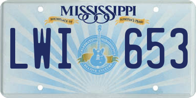 MS license plate LWI653