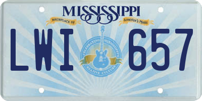 MS license plate LWI657