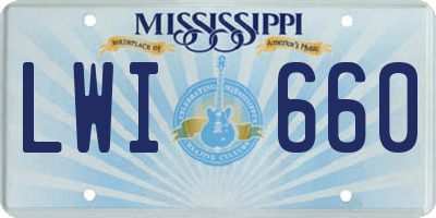 MS license plate LWI660